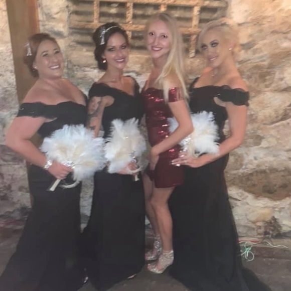 Black Long Cocktail Dress - Picture 3 of 6